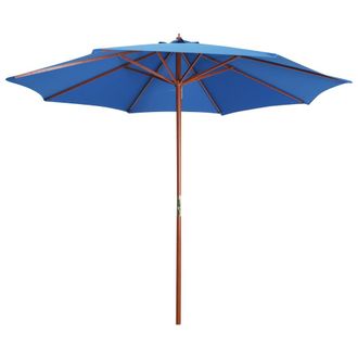vidaXL Sombrilla De Jard&iacute;n Con Palo De Madera Azul 300x258 Cm Vidaxl