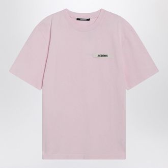 Jacquemus Rosa T-Shirt mit Gros Grain-Logo