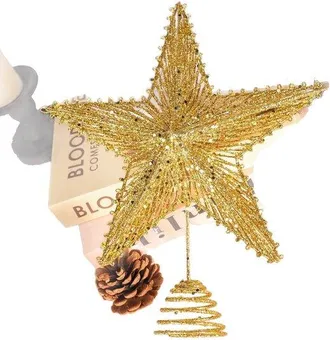 OEM Estrella Navide&ntilde;a De Cinco Puntas Para El &Aacute;rbol, Dimensiones 25305 Cm, Estrella Navide&ntilde;a Luminosa, Crea Ambiente, Ideal Para Navidad, Dorado