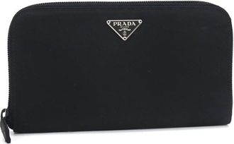 Prada Black Nylon Long Wallet (Bi-Fold) (Pre-Owned)