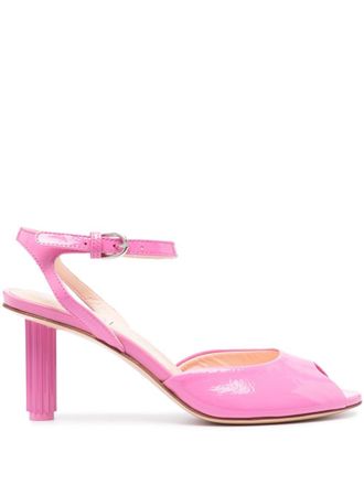 AGL Dorica 65mm leather sandals - women - Calf Leather/Patent Calf Leather/Calf Leather/Rubber - 41 - Pink