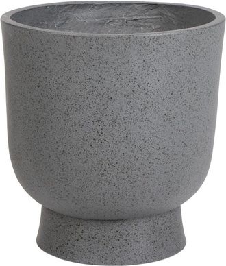 Beliani Beliani - Outdoor Indoor Flower Pot Dark Grey Terrazzo Effect Round MgO 36x36x39 cm Ginkgo