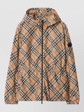 Burberry women hooded coat adjustable waist cuffs