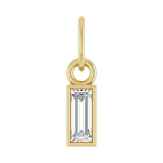 Diamond2Deal 14k Gold 1/6 CT Lab-Grown Diamond Bezel-Set Pendant