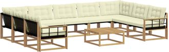 vidaXL Conjunto De Sof&aacute;s De Exterior 10 Uds. Blanco Y Crema Vidaxl