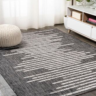 Jonathan Y Designs Zolak Berber Stripe Geometric Indoor/Outdoor Area Rug