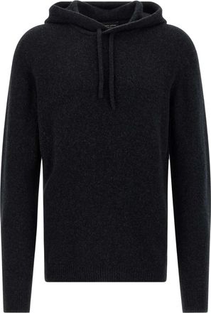 Roberto Collina Felpa in maglia con cappuccio - Nero