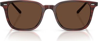 Oliver Peoples 52mm Laedin Polarized Square Sunglasses in Morado Tortoise /Terra Polar at Nordstrom