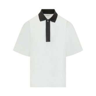 Lanvin Contrast Collar Polo - male - Lanvin - Polo Shirts - White - XL - Tops