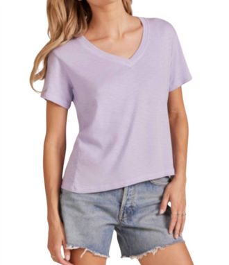 bobi Boyfriend Short Sleeve Tee In Lilac