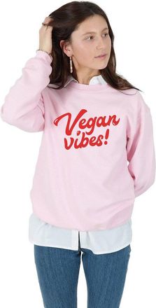 Sanfran Clothing Sanfran - Vegan Vibes Top Fashion Retro 90s Veggie Vegetarian Avocado Jumper Sweater - Large/Light Pink
