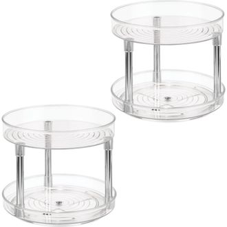 iDesign 9-Inch Plastic 2-Tier Lazy Susan - Set of 2 - Clear/Chrome at Nordstrom