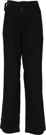 Ermanno Scervino Womens Black Straight Fit High Waist Pants Virgin Wool