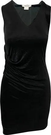 Helmut Lang Draped Sleeveless Dress in Black Cupro