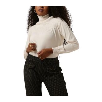 Summum Dames Tops T-shirts Smocked Sweater Basic Knit - Dames - Truien - Wit - Maat: L