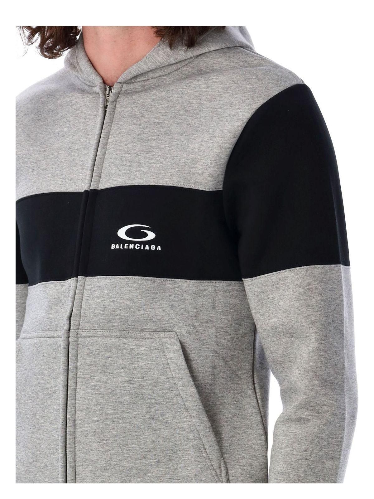 スウェット・トレーナー BALENCIAGA FLEECE (808832TRVJ2) Balenciaga Mens Sweatsuit Hoodie in Heather Grey/Black