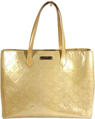 Louis Vuitton Beige Monogram Vernis Handbag Shoulder Bag Tote Bag (Pre-Owned)