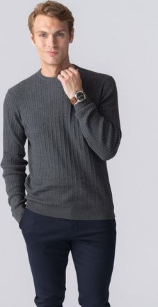 Perform Collection Trui met kabelpatroon - Houtskoolmelange