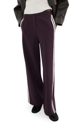 Mango Sophie Stripe Pants in Wine at Nordstrom, Size Xx-Large