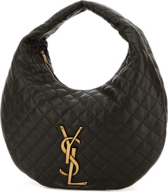 Saint Laurent Womens Icare Shoulder Bag Black Lamb