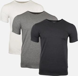 Tommy Hilfiger Mens Tommy Hilfiger 3-Pack Premium Essentials Stretch T-Shirts, Black/White/Grey Heather - Size: 42