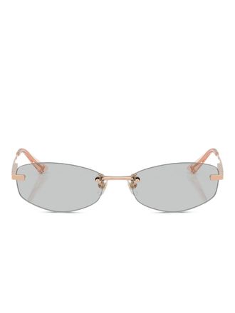 Jimmy Choo Eyewear Occhiali geometrici con montatura a giorno - Oro