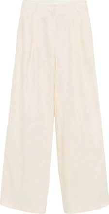 Semicouture Dames, Broeken, Beige, Maat: XS Linnen