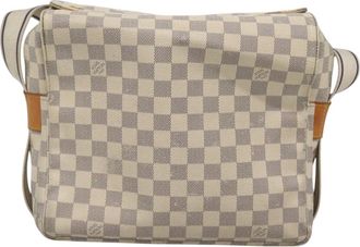 Louis Vuitton Naviglio White Canvas Shoulder Bag (Pre-Owned)