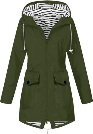 Generic Uwdiohq Waterproof Jacket Womens Solid Large Size Hooded Rain Outdoor Raincoat?Ladies Casual Liesure Windbreak Hiking Travel Camping Go Out Trench Coa