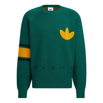 adidas originals Logo Sweater Asia Sizing Green Yellow HS7295