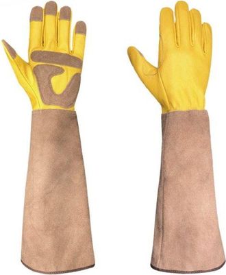 OEM Guantes De Jardiner&iacute;a Control Malezas, Guantes Cuero Jardiner&iacute;a, Resistentes Espinas, Plantar Podar (talla Xl: Ancho Palma 11,5 Cm), Amarillo
