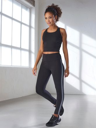 H.I.S Crop-Top H.I.S, Damen, Gr. XL (48/50), schwarz, Single Jersey, Obermaterial: 95% Baumwolle, 5% Elasthan, unifarben, Tops Crop-Top