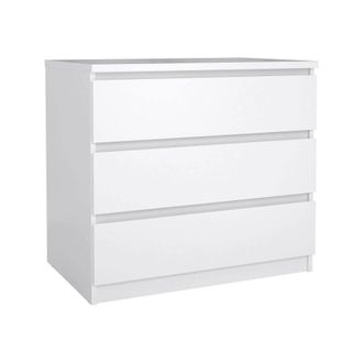 Dmora Dmora - Cajonera Kajiki, C&oacute;moda Multiusos, C&oacute;moda De Dormitorio, Gabinete Con Cajones, 77x50 H68 Cm, Blanco Brillante