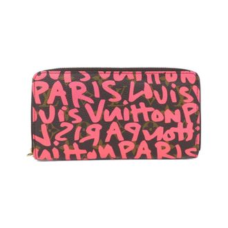 Louis Vuitton Brown Fuchsia Pink Coated Canvas Long Wallet (Bi-Fold) (Pre-Owned)