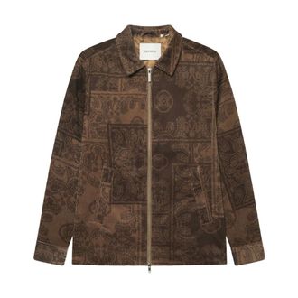 Les Deux Light Jackets, male, Brown, S, Corduroy Teddy Vest with Cashmere Pattern