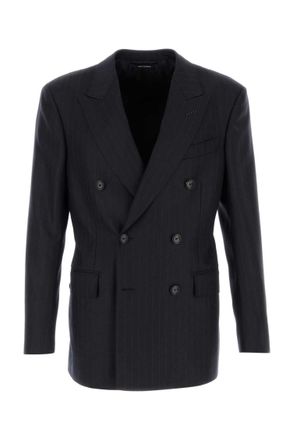 Tom Ford Black Peaked Lapel Blazer
