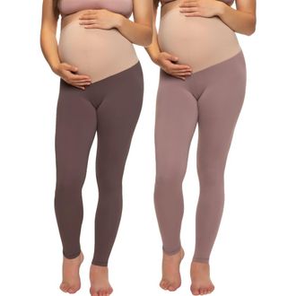 Felina Velvety Soft Maternity Leggings 2 Pack in Big City at Nordstrom, Size X-Large