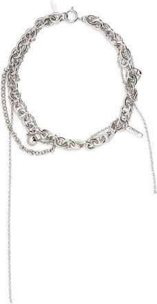 Justine Clenquet Lewis Two-Tone Chain Charm Necklace in Palladium at Nordstrom