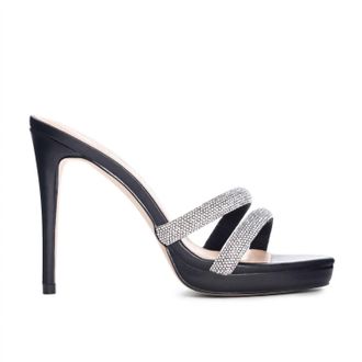 Chinese Laundry Womens Friendly Rhinestone Dress Sandal In Black