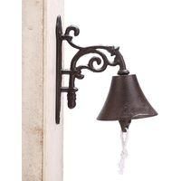 OEM Timbre De Hierro Fundido Con Motivo Floral. Color Marr&oacute;n. Timbre Decorativo De Estilo Retro Para La Puerta De Un Jard&iacute;n O Patio. - Crezuo