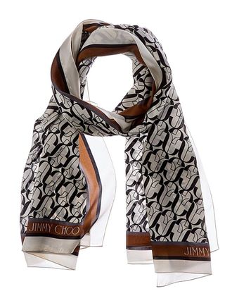 Jimmy Choo London Logo Silk Scarf