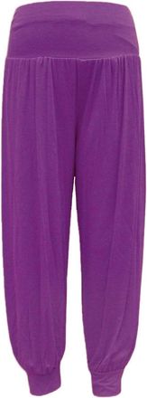 Generic ACHOMO Womens Harem Trousers - Ladies Ali Baba Hippie Pants Casual Stretchy Full Length Ankle Cuff Harem Pants (Purple, M-L)