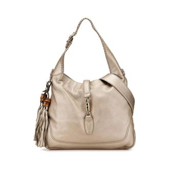 Gucci Pre-owned Shoulder Bags, female, Yellow, Size: ONE SIZE Pre-owned Medium Calfskin New Jackie Satchel