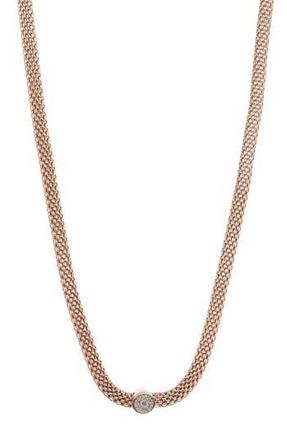 Meshmerise 18K Rose Gold Plated Diamond Necklace - 0.06 ctw at Nordstrom Rack