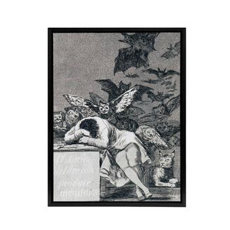 Artery8 Francisco Goya The Dream Of Reason Framed Canvas Wall Art Print in Grey | Size: W24 x H32