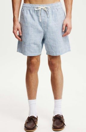 Cotton On Mens Easy Short in Blue 50 50 Stripe at Nordstrom, Size X-Large