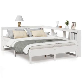 Berkfield Home Bookcase Bed without Mattress White 140x190 cm Solid Wood Pine