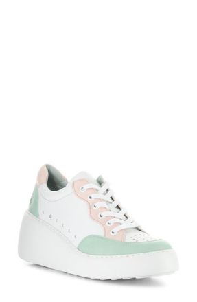FLY London Derk Platform Wedge Sneaker in Mint Multi at Nordstrom, Size 10-10.5Us