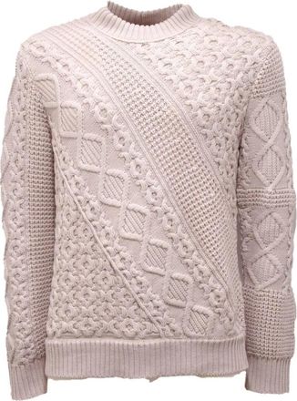 Paolo Pecora Maglione Wool Sweater - Heren - Ronde hals truien - Wit - S - Wol - Truien & Vesten