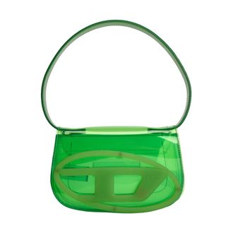 Diesel Shoulder Bags, female, Green, Size: ONE SIZE Borsa a spalla effetto traslucido